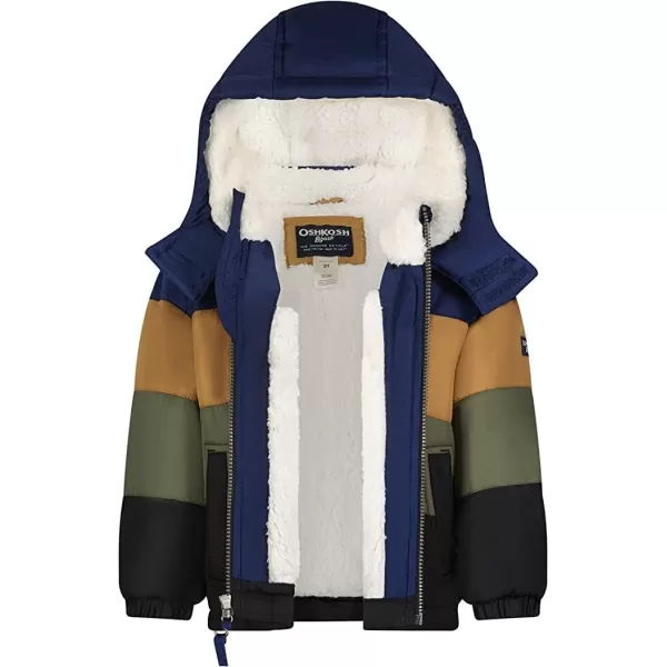 imageOsh Kosh boys Heavyweight Colorblock Puffer CoatTan
