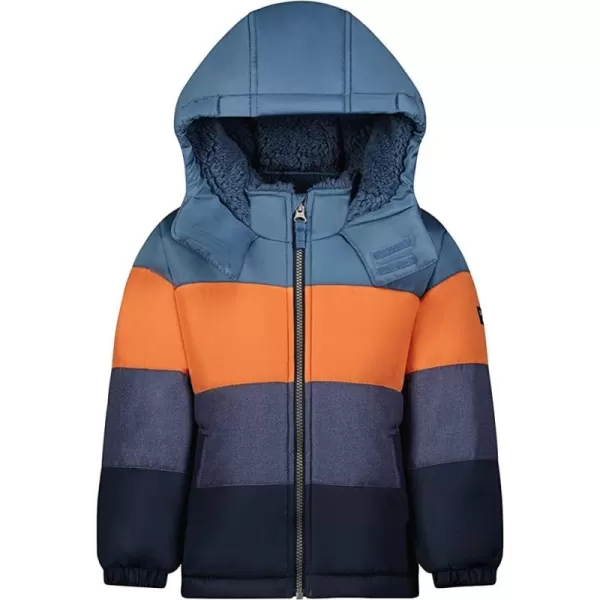 imageOsh Kosh boys Heavyweight Colorblock Puffer CoatBlueOrange