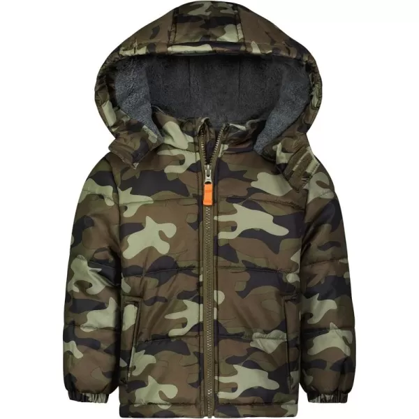 imageOsh Kosh boys Heavyweight Colorblock Puffer CoatCamo Olive