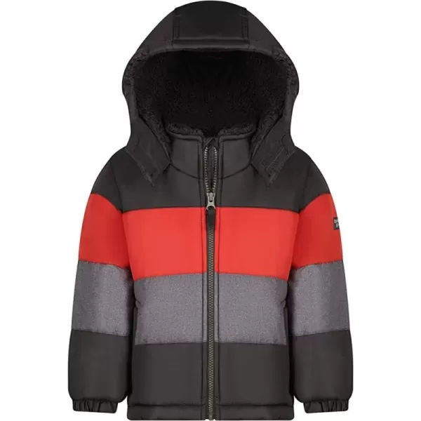 imageOsh Kosh boys Heavyweight Colorblock Puffer CoatGreyRed