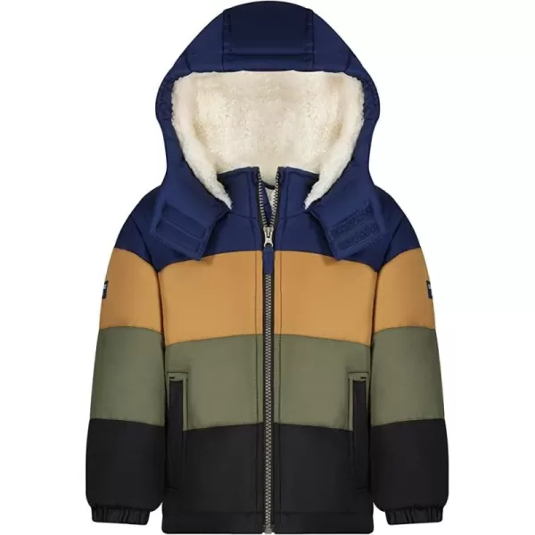 imageOsh Kosh boys Heavyweight Colorblock Puffer CoatTan