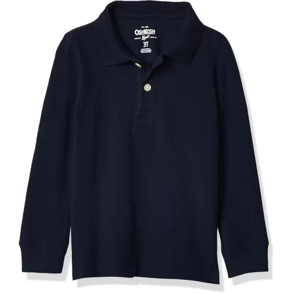 imageOshKosh BGosh Boys LongSleeve Uniform PoloDeep Navy Kid