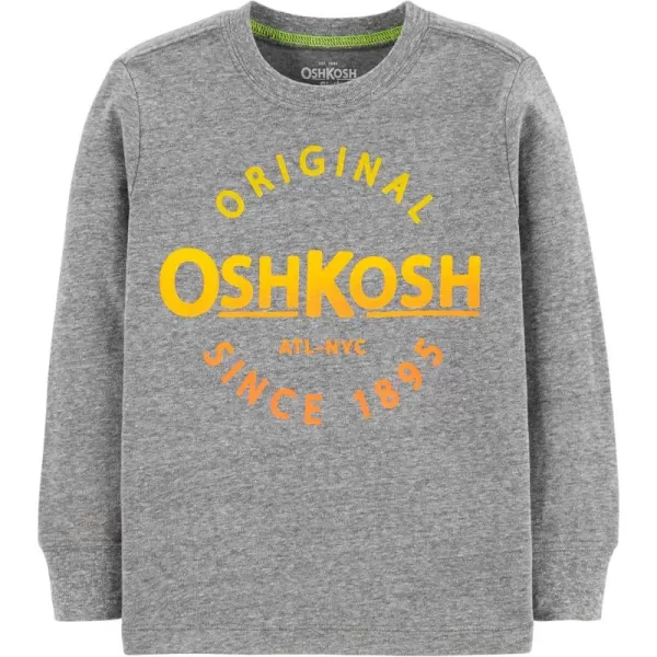 imageOshKosh BGosh Boys Toddler Long Sleeve Logo Tee Medium Heather Grey 3T