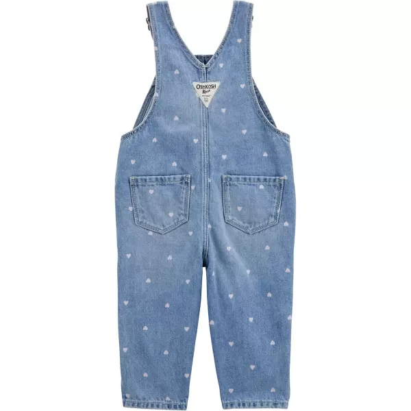 imageOshKosh BGosh Girls Worlds Best Overalls Blue Heart 24M