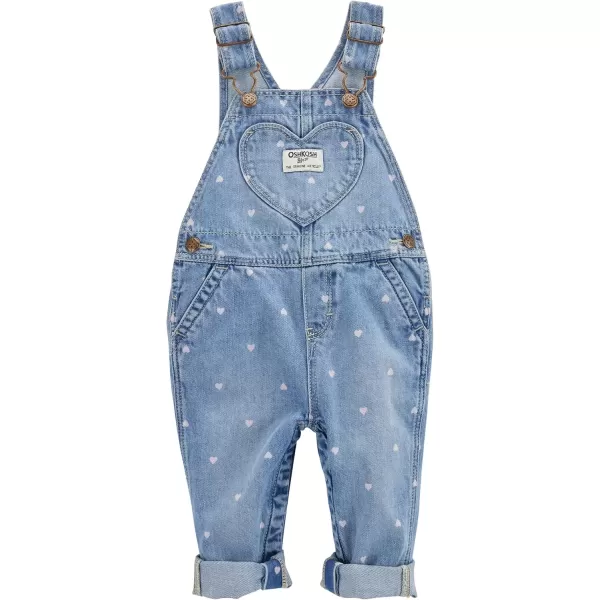 imageOshKosh BGosh Girls Worlds Best Overalls Blue Heart 24M