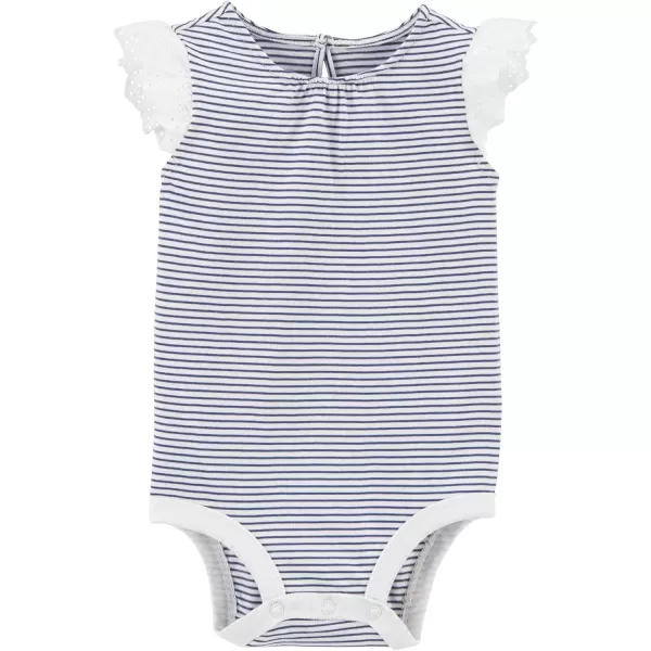 imageOshKosh BGosh babygirls Shortsleeve BodysuitBlue Stripes