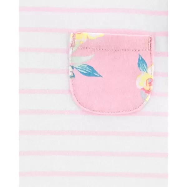 imageOshKosh BGosh babygirls Shortsleeve BodysuitPinkWhite Stripe