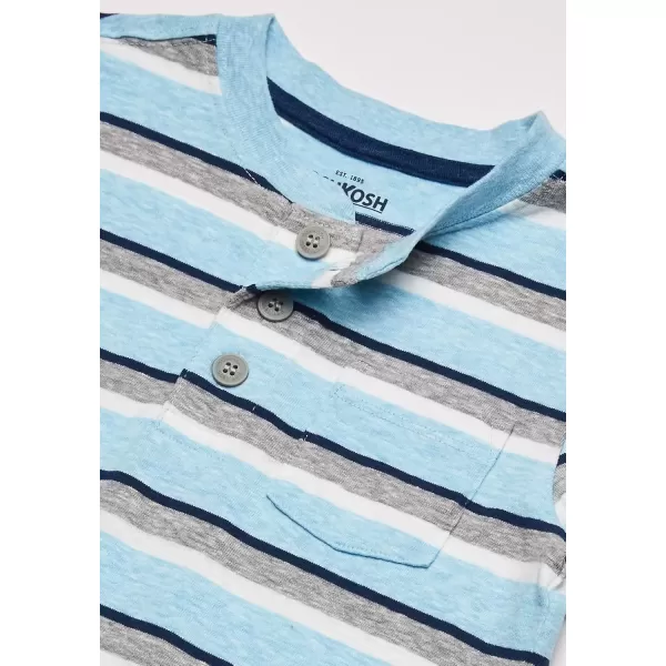 imageOshKosh BGosh boys Pocket Tee Henley Shirt Tourist Blue Stripe 3T US