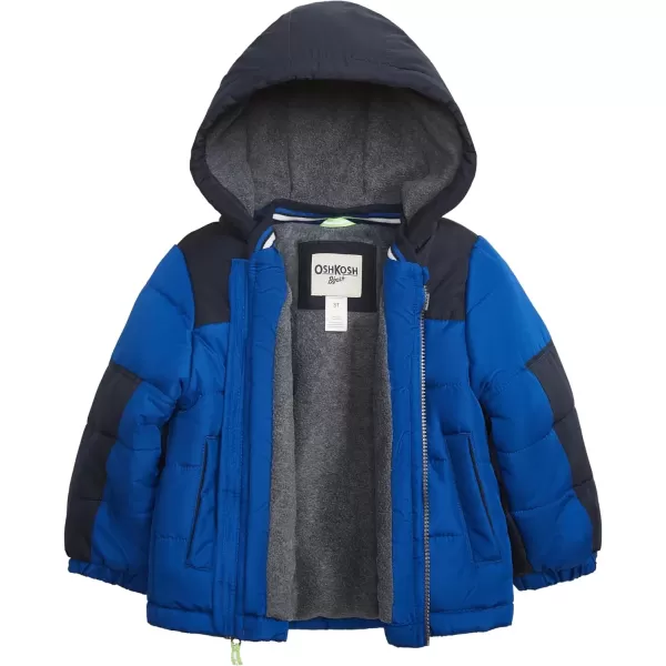 imageOshKosh BGosh Boys FleeceLined Hooded Puffer Jacket Winter CoatBlue