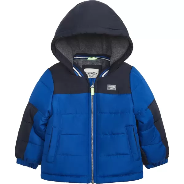 imageOshKosh BGosh Boys FleeceLined Hooded Puffer Jacket Winter CoatBlue