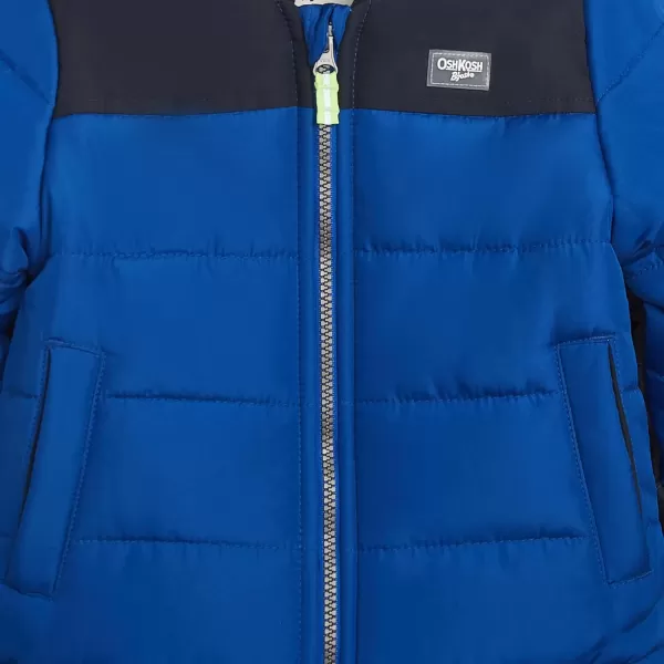 imageOshKosh BGosh Boys FleeceLined Hooded Puffer Jacket Winter CoatBlue