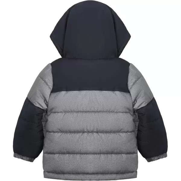 imageOshKosh BGosh Boys FleeceLined Hooded Puffer Jacket Winter CoatGrey
