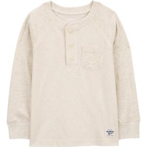 imageOSHKOSH BGOSH Boys Long Sleeve Henley Oatmeal 2T
