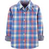 imageOSHKOSH BGOSH Boys Long Sleeve Woven Buttonfront ShirtIndigoRooibos Plaid