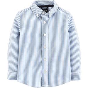 imageOSHKOSH BGOSH Boys Long Sleeve Woven Buttonfront ShirtBlue Stripe