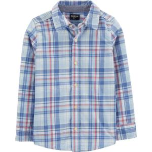 imageOSHKOSH BGOSH Boys Long Sleeve Woven Buttonfront ShirtBreck Blue