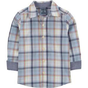 imageOSHKOSH BGOSH Boys Long Sleeve Woven Buttonfront ShirtGreen Plaid