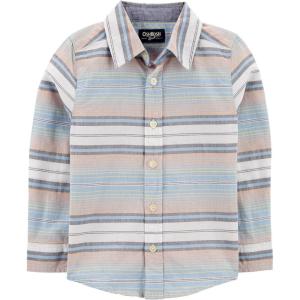 imageOSHKOSH BGOSH Boys Long Sleeve Woven Buttonfront ShirtMulti Stripe