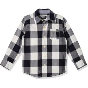 imageOSHKOSH BGOSH Boys Long Sleeve Woven Buttonfront ShirtNavy Plaid Print