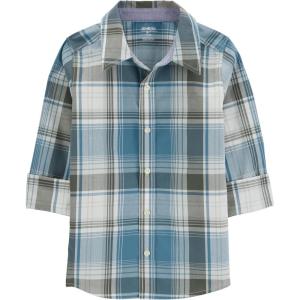 imageOSHKOSH BGOSH Boys Long Sleeve Woven Buttonfront ShirtOlive Blue Plaid