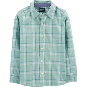 imageOSHKOSH BGOSH Boys Long Sleeve Woven Buttonfront ShirtPatina Plaid