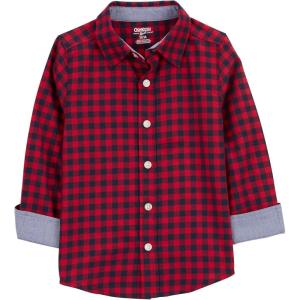 imageOSHKOSH BGOSH Boys Long Sleeve Woven Buttonfront ShirtRed