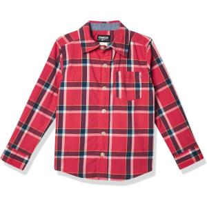 imageOSHKOSH BGOSH Boys Long Sleeve Woven Buttonfront ShirtRed Plaid Print