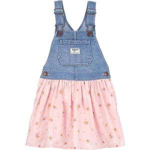 imageOshKosh BGosh Girls Worlds Best Overalls Pink Floral 24M