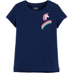 imageOSHKOSH BGOSH Girls Pocket TeeNavy Unicorn