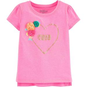 imageOSHKOSH BGOSH Girls Sequin ShortSleeve TShirtBubblegum Neon