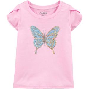 imageOSHKOSH BGOSH Girls Sequin ShortSleeve TShirtFlower Pot Pink