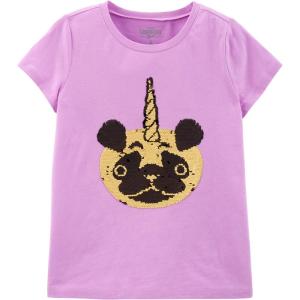 imageOSHKOSH BGOSH Girls Sequin ShortSleeve TShirtHoney Lilac