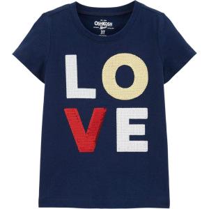 imageOSHKOSH BGOSH Girls Sequin ShortSleeve TShirtLove Glitter