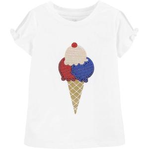 imageOSHKOSH BGOSH Girls Sequin ShortSleeve TShirtWhite 1