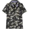 imageOSHKOSH BGOSH Boys ShortSleeve ButtonDown ShirtCharcoal Scenic Print Kid