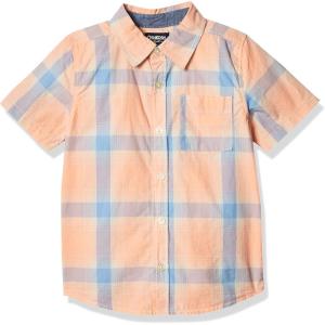 imageOSHKOSH BGOSH Boys ShortSleeve ButtonDown ShirtBlue Plaid Print