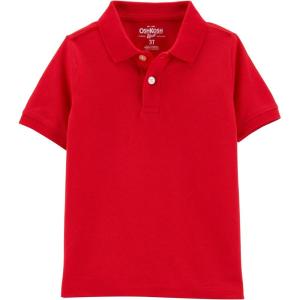 imageOSHKOSH BGOSH Boys ShortSleeve Uniform PoloDeep Ruby Red