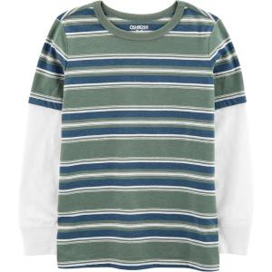 imageOSHKOSH BGOSH Boys Layered TeeGreen Stripe