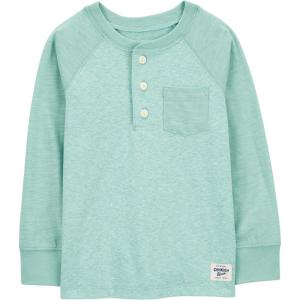 imageOSHKOSH BGOSH Boys Long Sleeve Henley Teal 3T