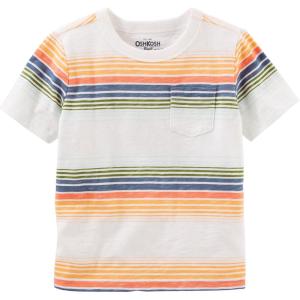 imageOSHKOSH BGOSH Boys Short Sleeve Pocket TeeIvoryOrange Stripe
