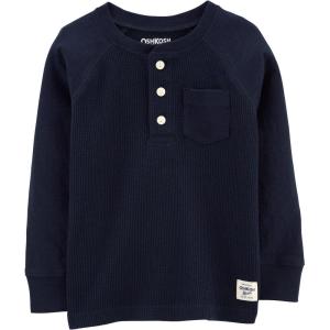 imageOshKosh BGosh Boys Thermal Pocket Henley Deep Navy 18 Months