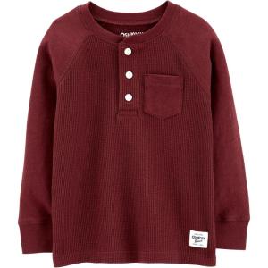 imageOshKosh BGosh Boys Thermal Pocket Terra Stone Henley 12 Months