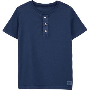 imageOSHKOSH BGOSH Boys Short Sleeve HenleyGrey Heather Stripe