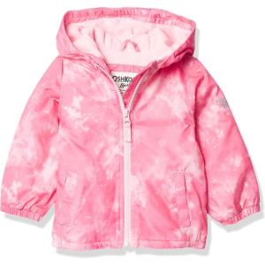 imageOSHKOSH BGOSH Baby Girls Midweight Hooded Fashion Jacket Coat with Fleece LiningFuchsia Tie Dye