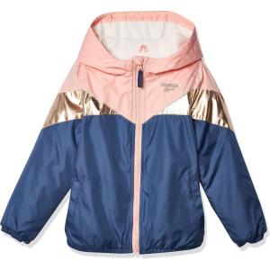imageOSHKOSH BGOSH Girls Midweight Hooded Fashion Jacket Coat with Fleece LiningBlue Pink Metallic