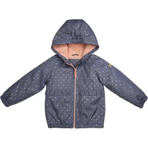 imageOSHKOSH BGOSH Girls Midweight Hooded Fashion Jacket Coat with Fleece LiningChambray Blue Dots