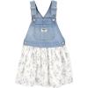 imageOSHKOSH BGOSH girls Worlds Best OverallsWhite Floral Jumper