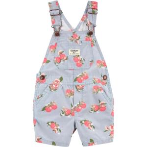 imageOSHKOSH BGOSH girls Worlds Best OverallsBlue Peach Shortall