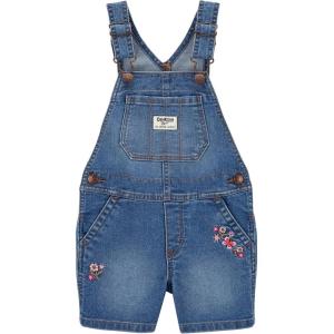 imageOSHKOSH BGOSH girls Worlds Best OverallsDenim Embroidered Shortall