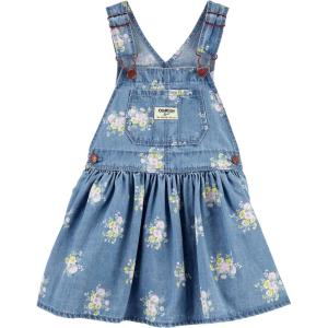 imageOSHKOSH BGOSH girls Worlds Best OverallsFloral Skirtall
